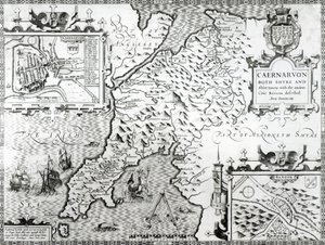 Karta över Caernarvon, 1616